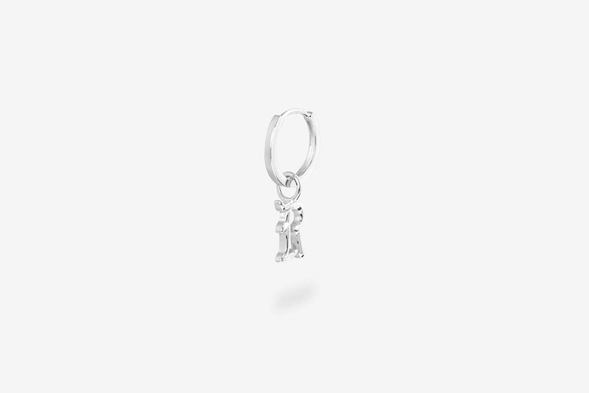 IX R Letter Silver Pendant