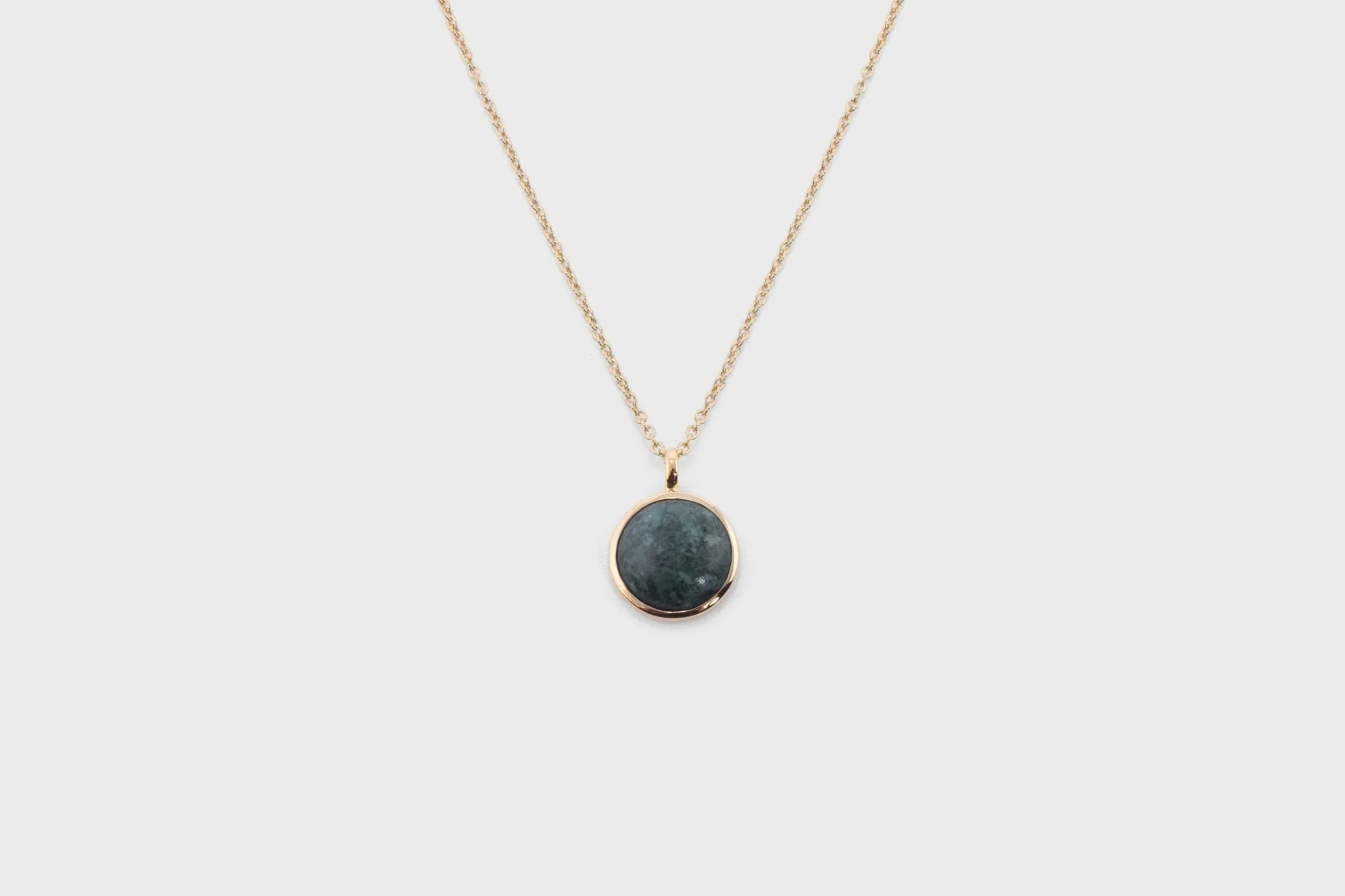 IX Round Marble Gold Plated Pendant
