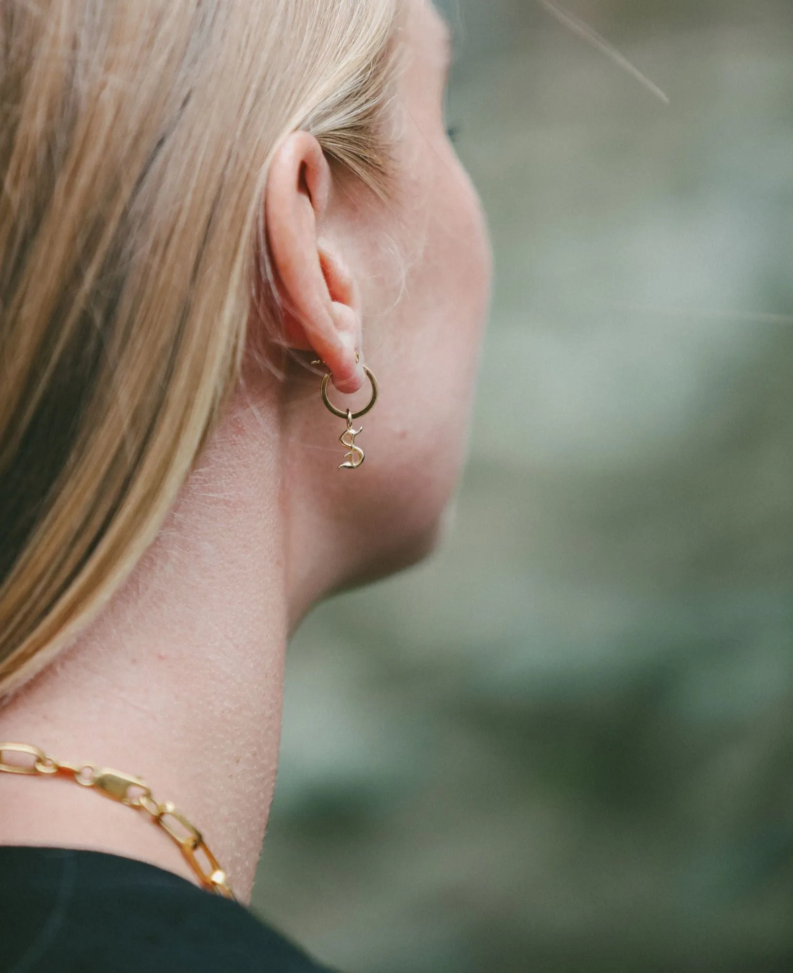 IX S Letter 22K Gold Plated Pendant