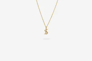 IX S Letter 22K Gold Plated Pendant
