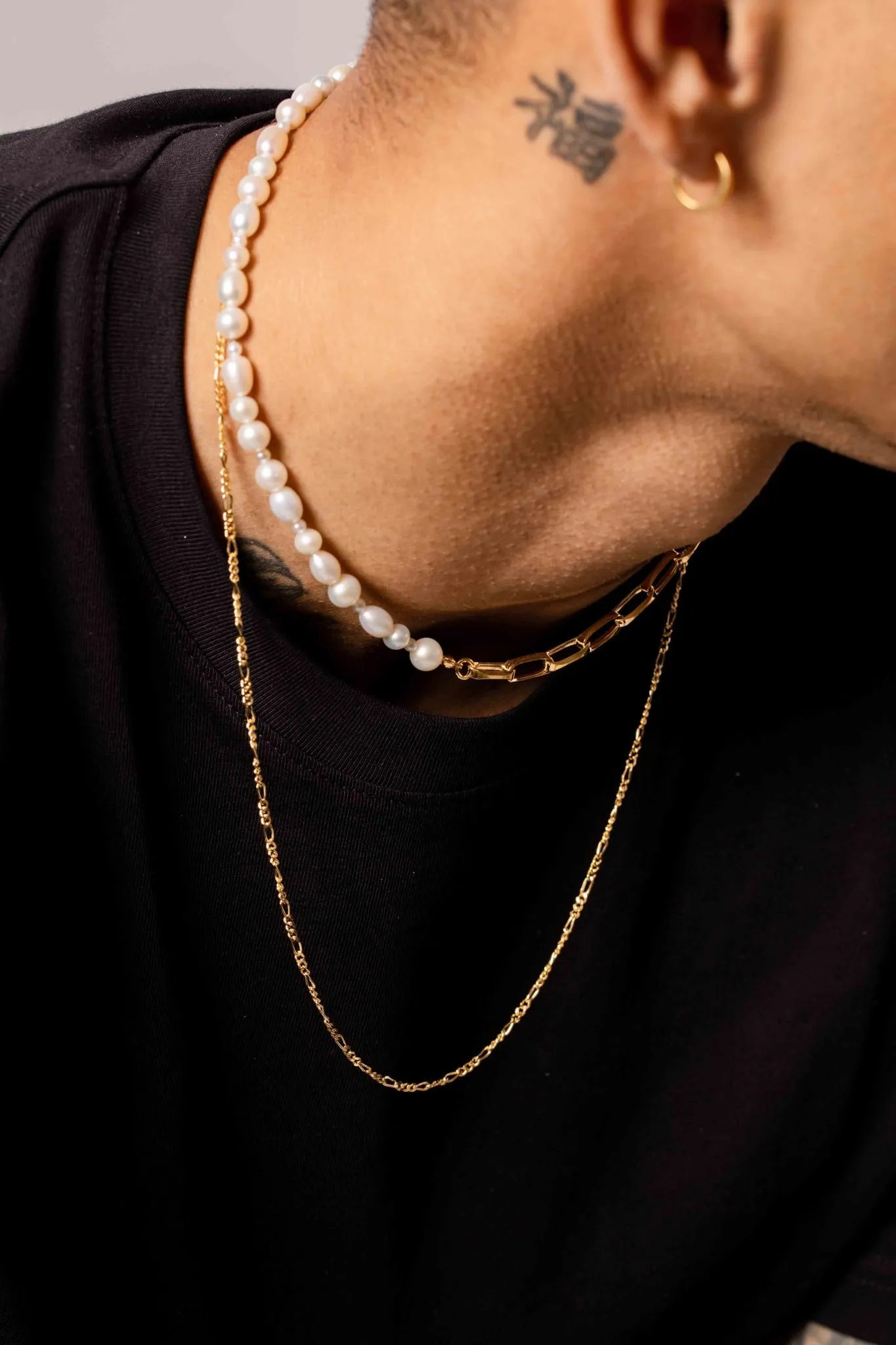 IX Uniqio Pearl Gold Plated Necklace