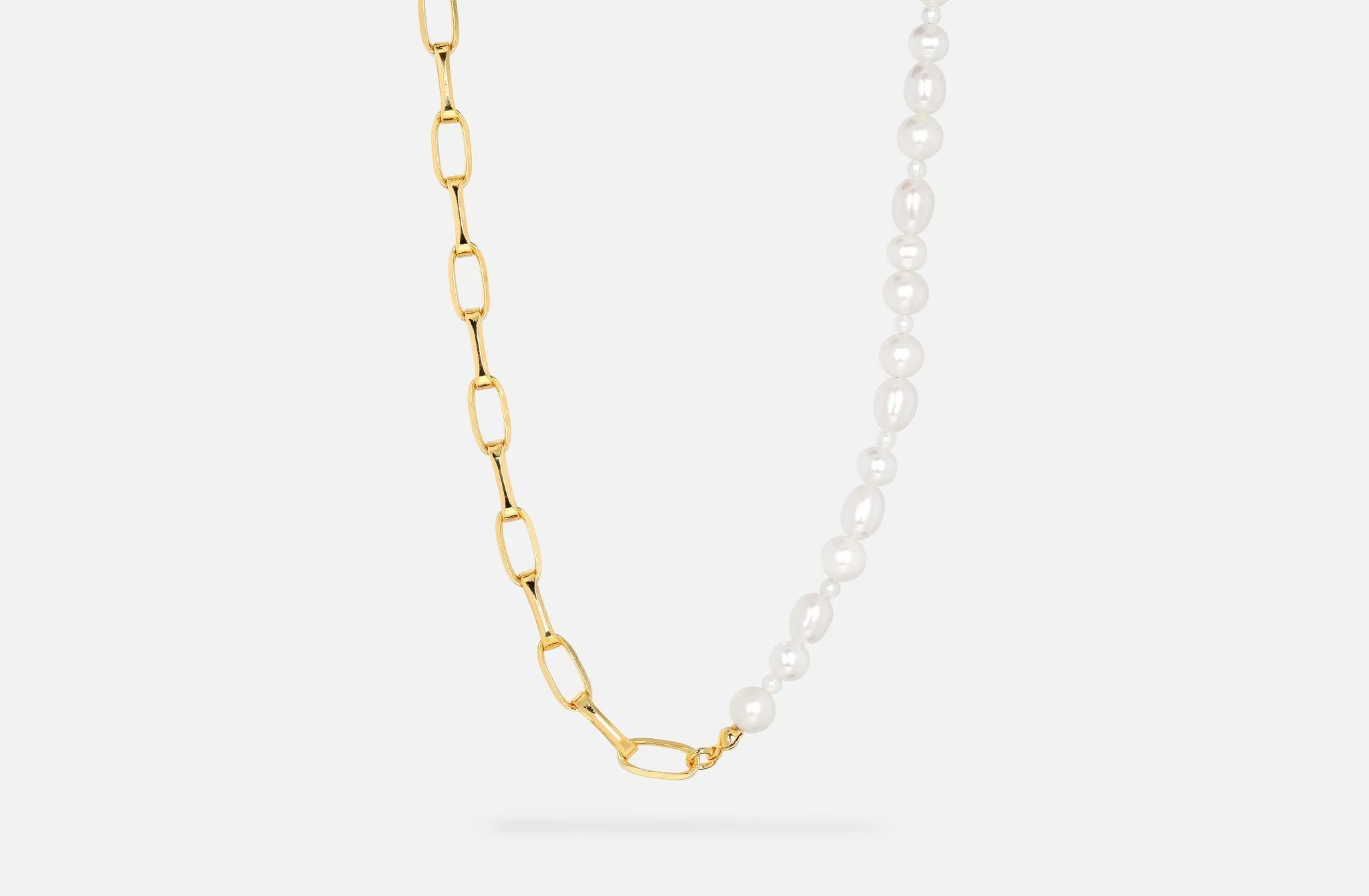 IX Uniqio Pearl Gold Plated Necklace