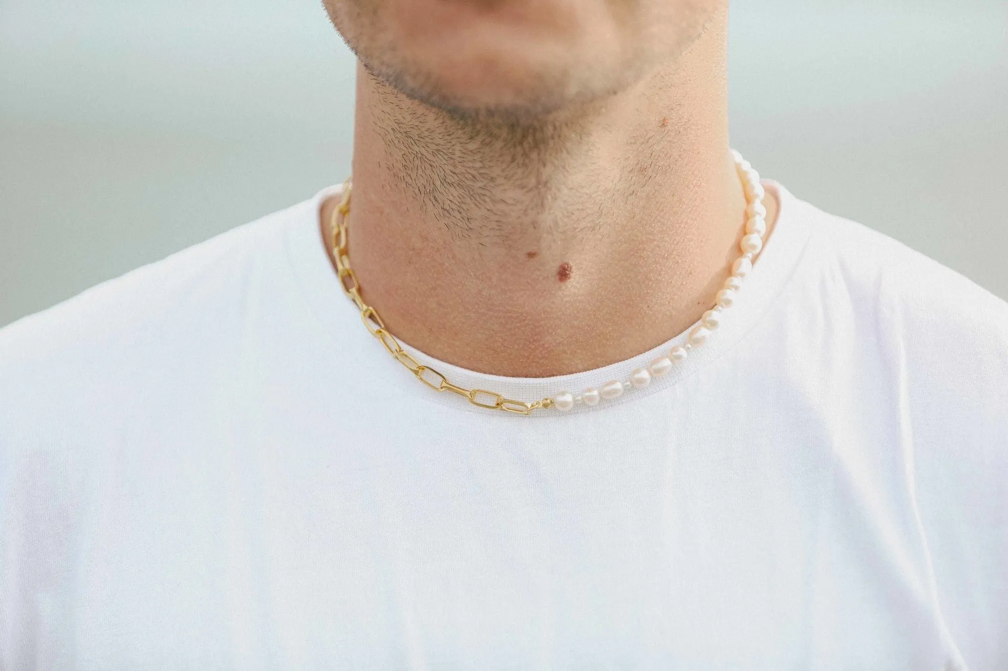 IX Uniqio Pearl Gold Plated Necklace