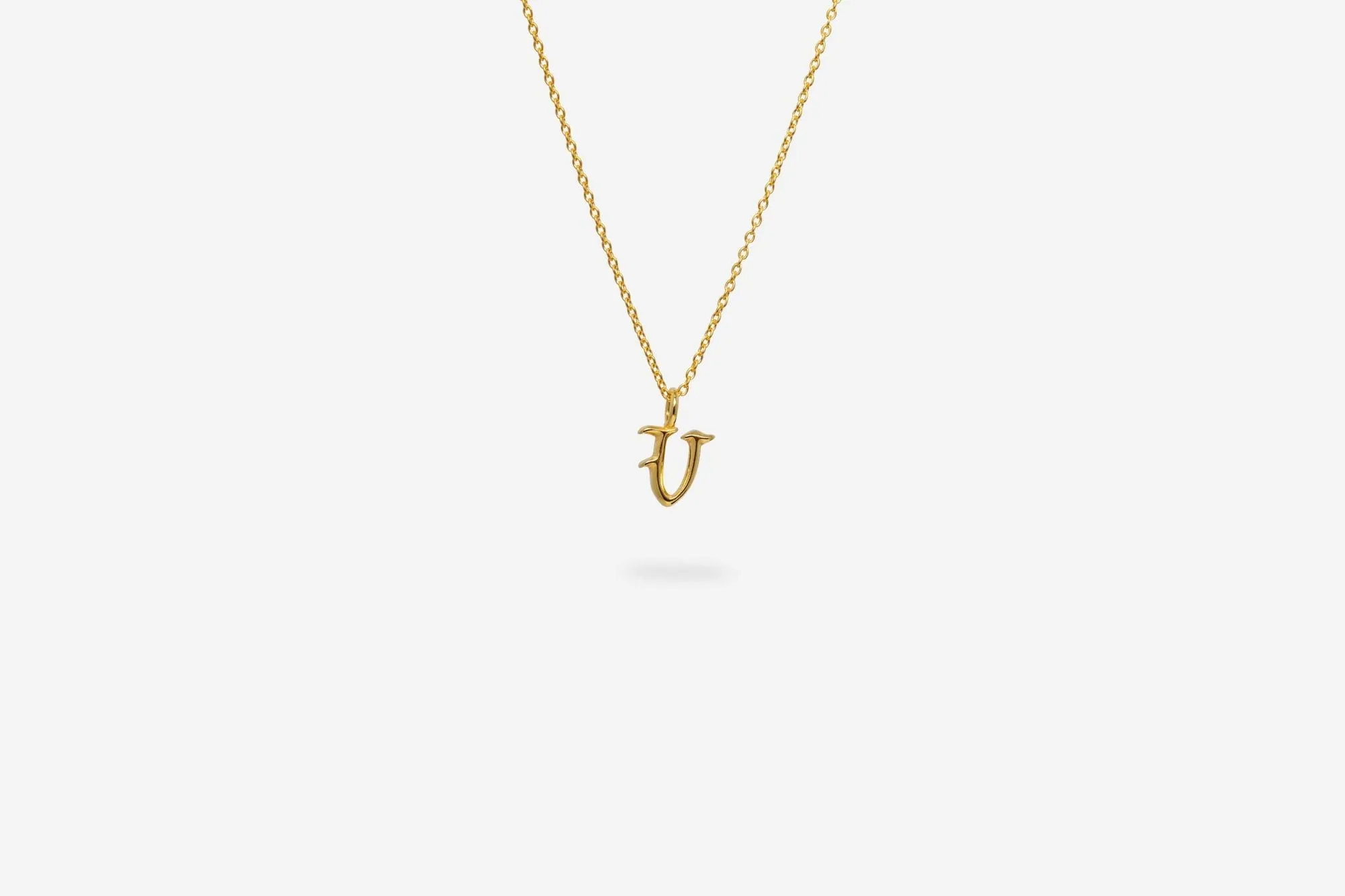 IX V Letter 22K Gold Plated Pendant