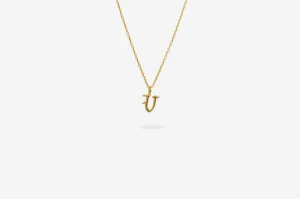IX V Letter 22K Gold Plated Pendant