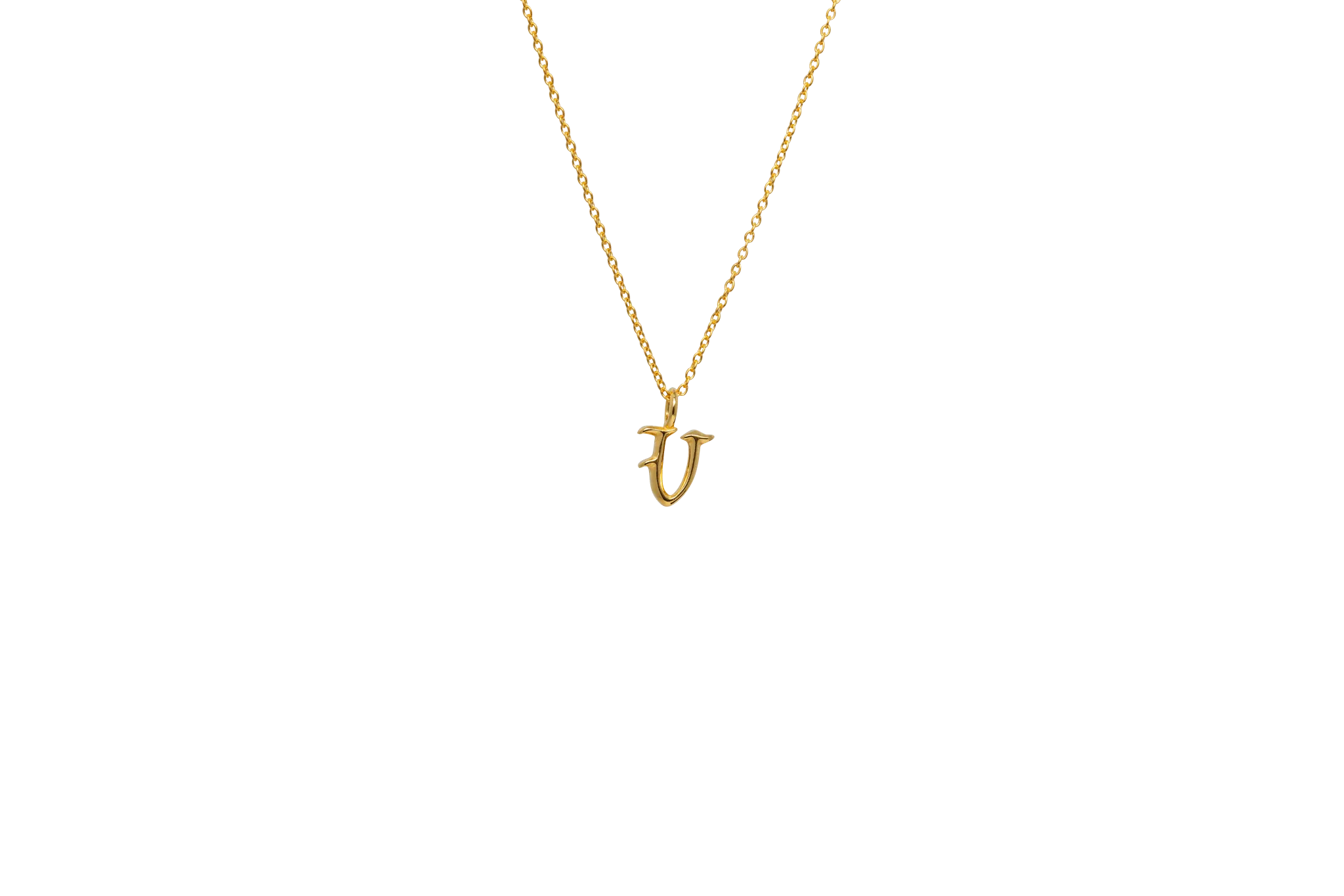 IX V Letter 22K Gold Plated Pendant