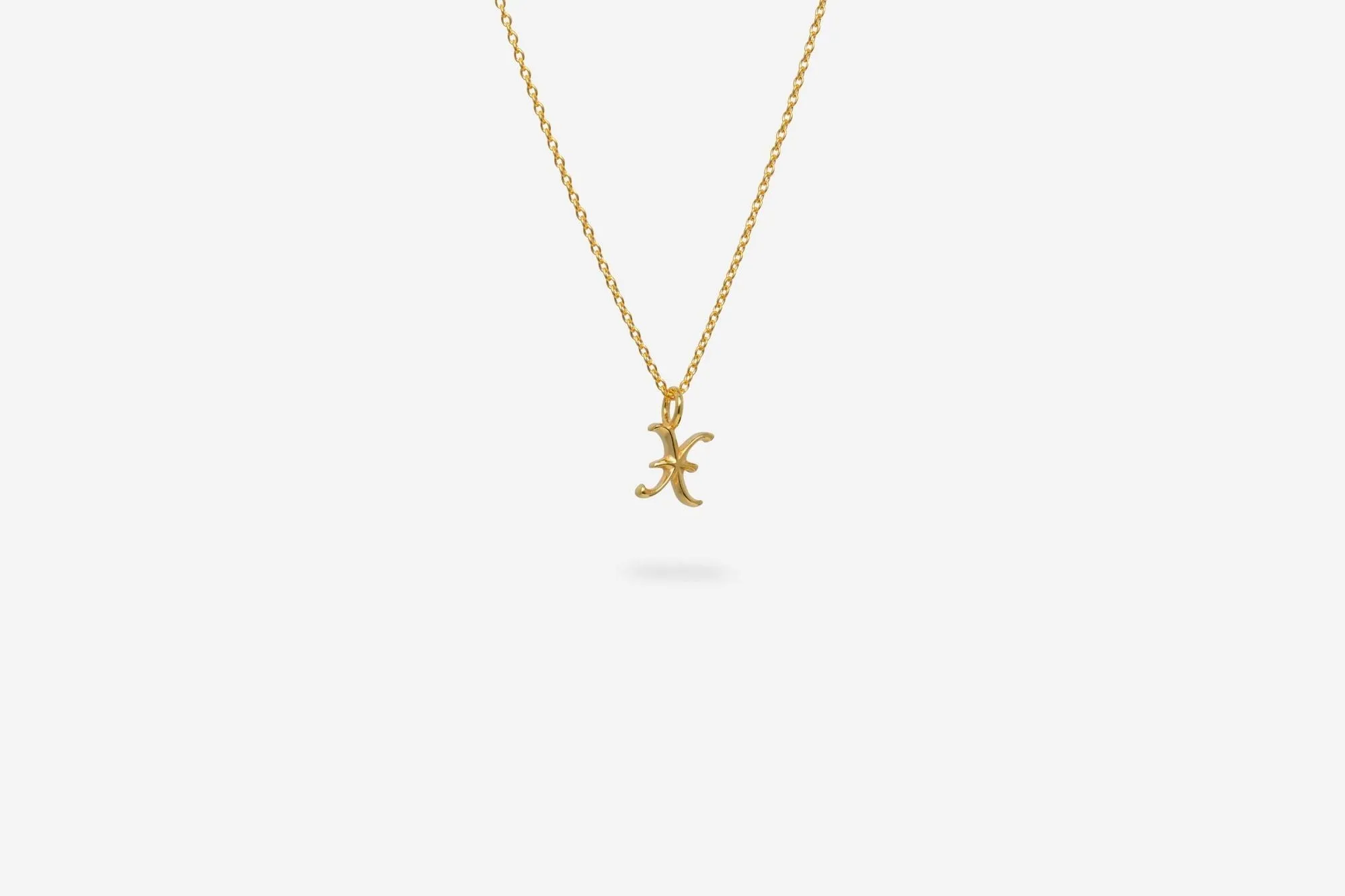 IX X Letter 22K Gold Plated Pendant