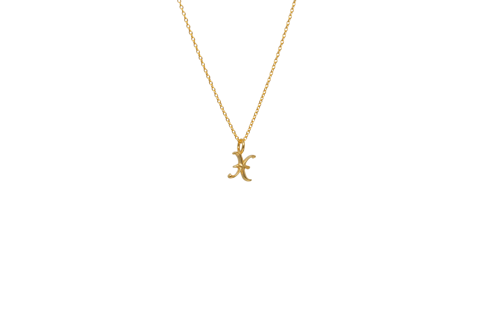 IX X Letter 22K Gold Plated Pendant