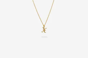 IX X Letter 22K Gold Plated Pendant