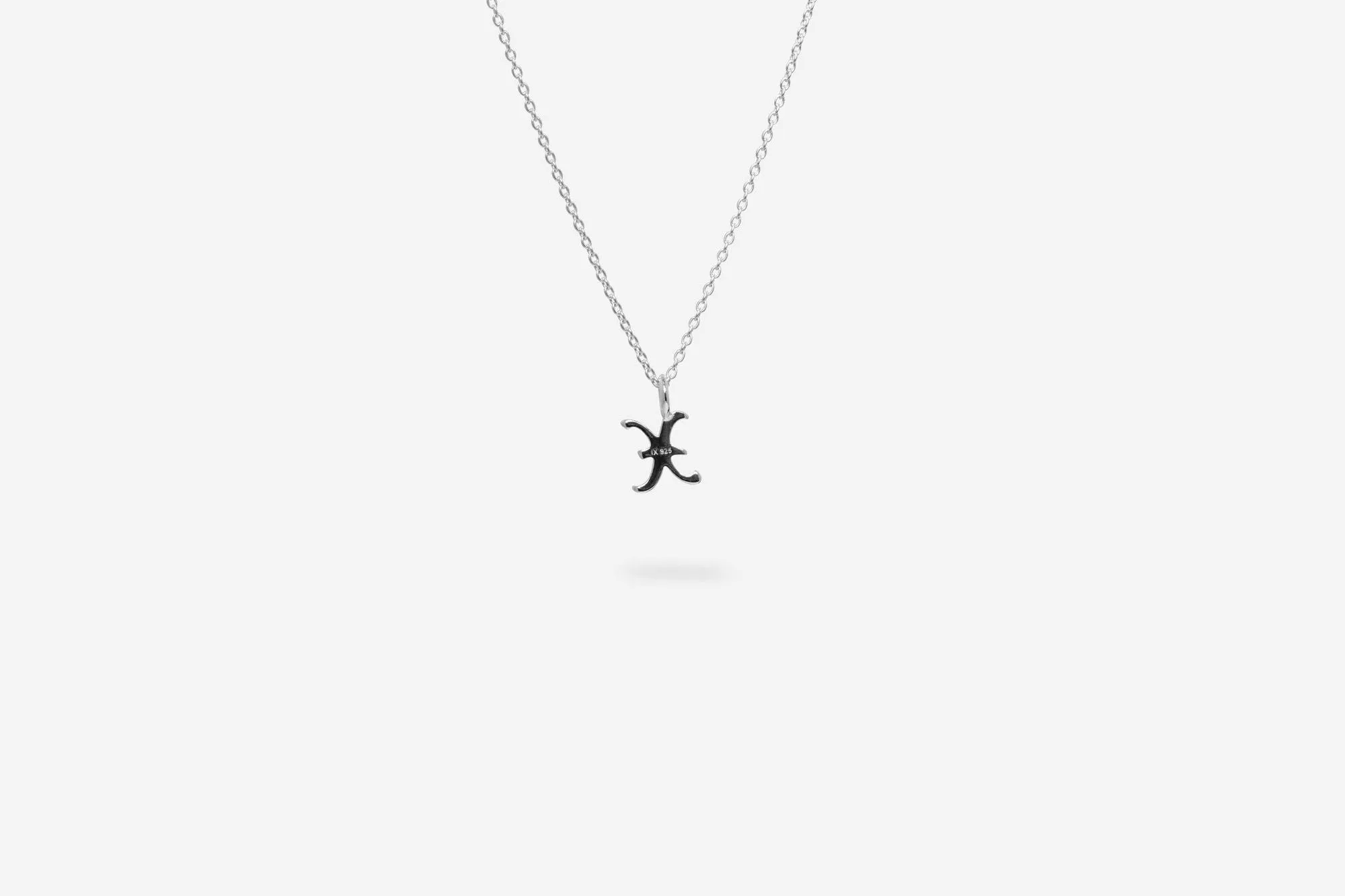 IX X Letter Silver Pendant