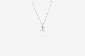 IX X Letter Silver Pendant