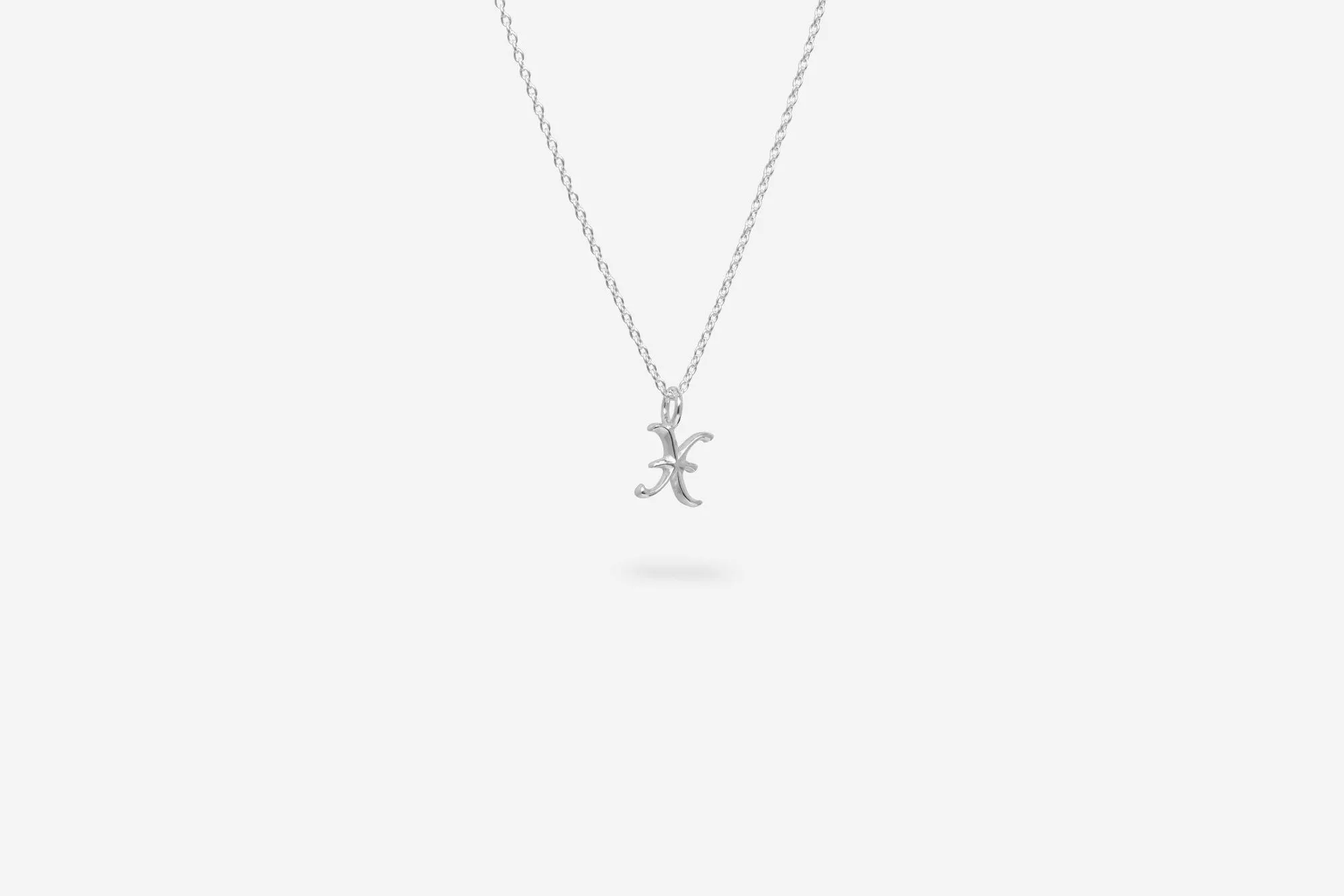 IX X Letter Silver Pendant