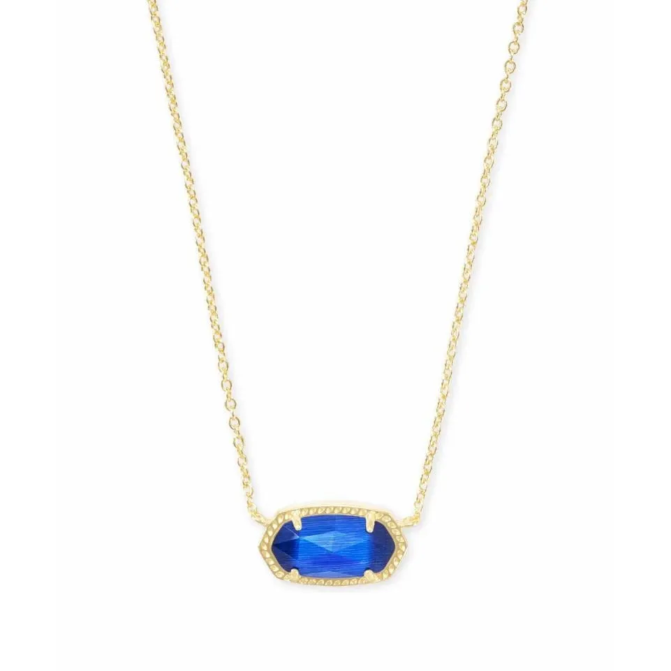 Kendra Scott Eisa Necklace in Gold with Cobalt Cat's Eye