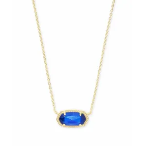 Kendra Scott Eisa Necklace in Gold with Cobalt Cat's Eye