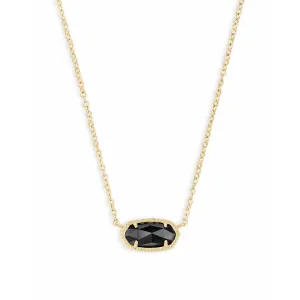 Kendra Scott Elisa Gold Pendant Necklace In Black Opaque Glass