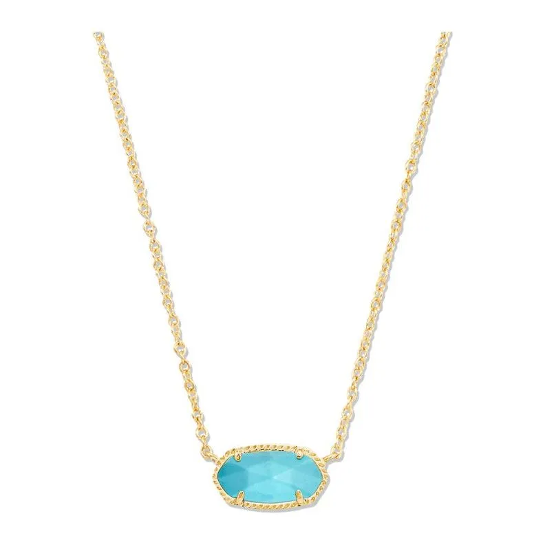 Kendra Scott Elisa Gold Pendant Necklace in  Turquoise Illusion