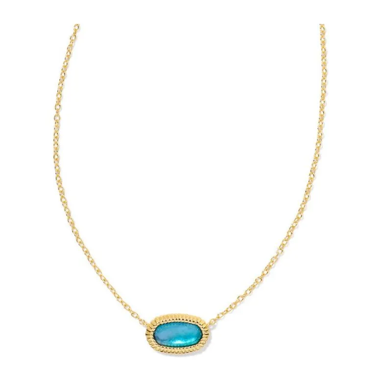 Kendra Scott  Elisa Gold Ridge Necklace in Indigo Watercolor Illusion