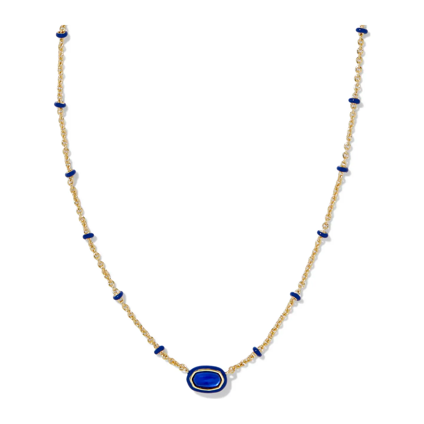 Kendra Scott Elisa Mini Gold Enamel Frame Short Pendant Necklace