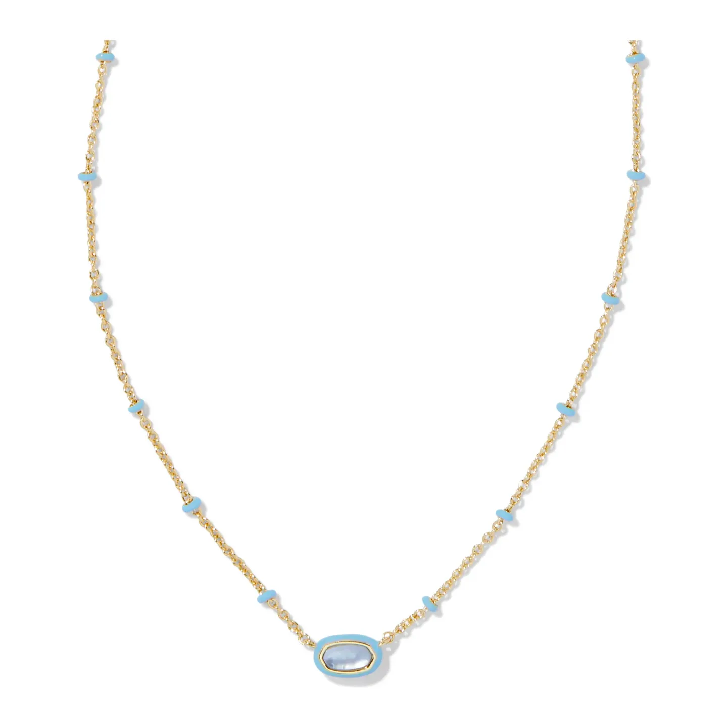Kendra Scott Elisa Mini Gold Enamel Frame Short Pendant Necklace