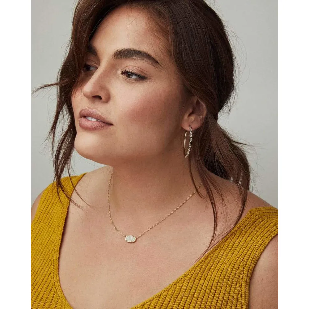Kendra Scott Elisa Necklace in Gold Metal and Iridescent Drusy