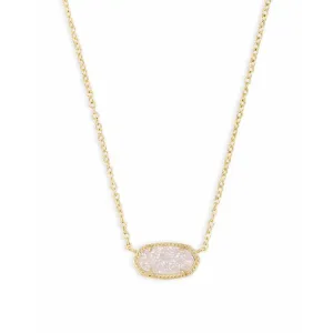 Kendra Scott Elisa Necklace in Gold Metal and Iridescent Drusy
