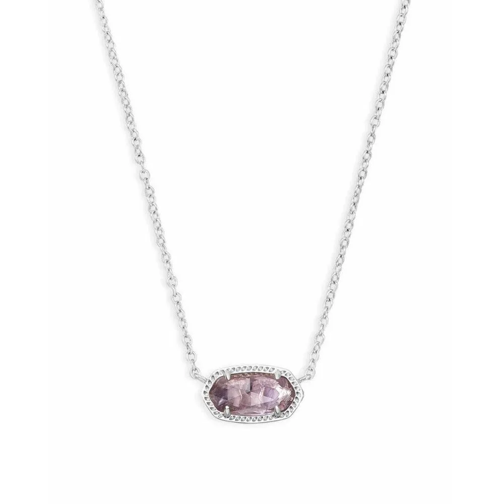 Kendra Scott Elisa Necklace in Rhodium with Amethyst Color