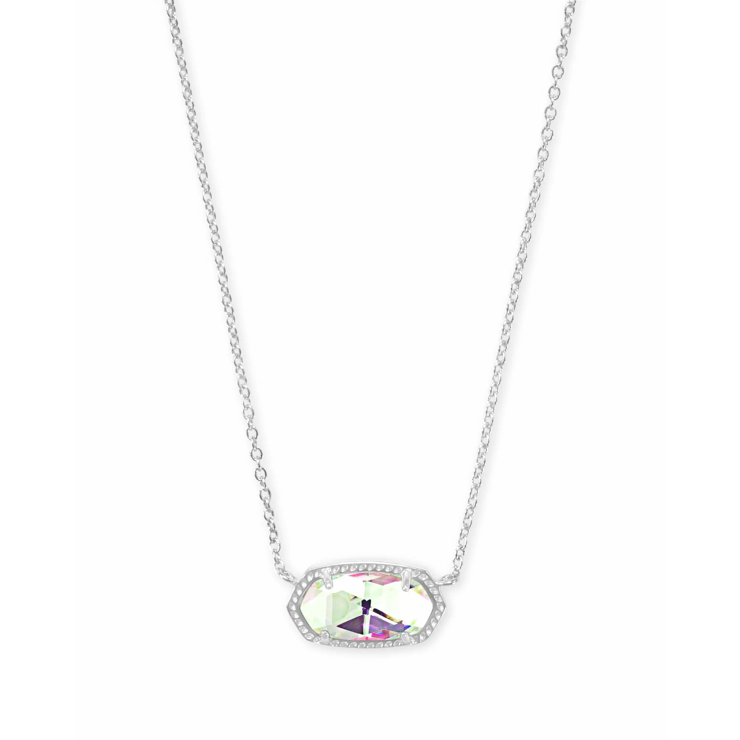 Kendra Scott Elisa Necklace in Rhodium with Dichroic Glass