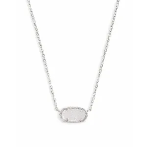 Kendra Scott Elisa Necklace in Rhodium with Iridescent Drusy