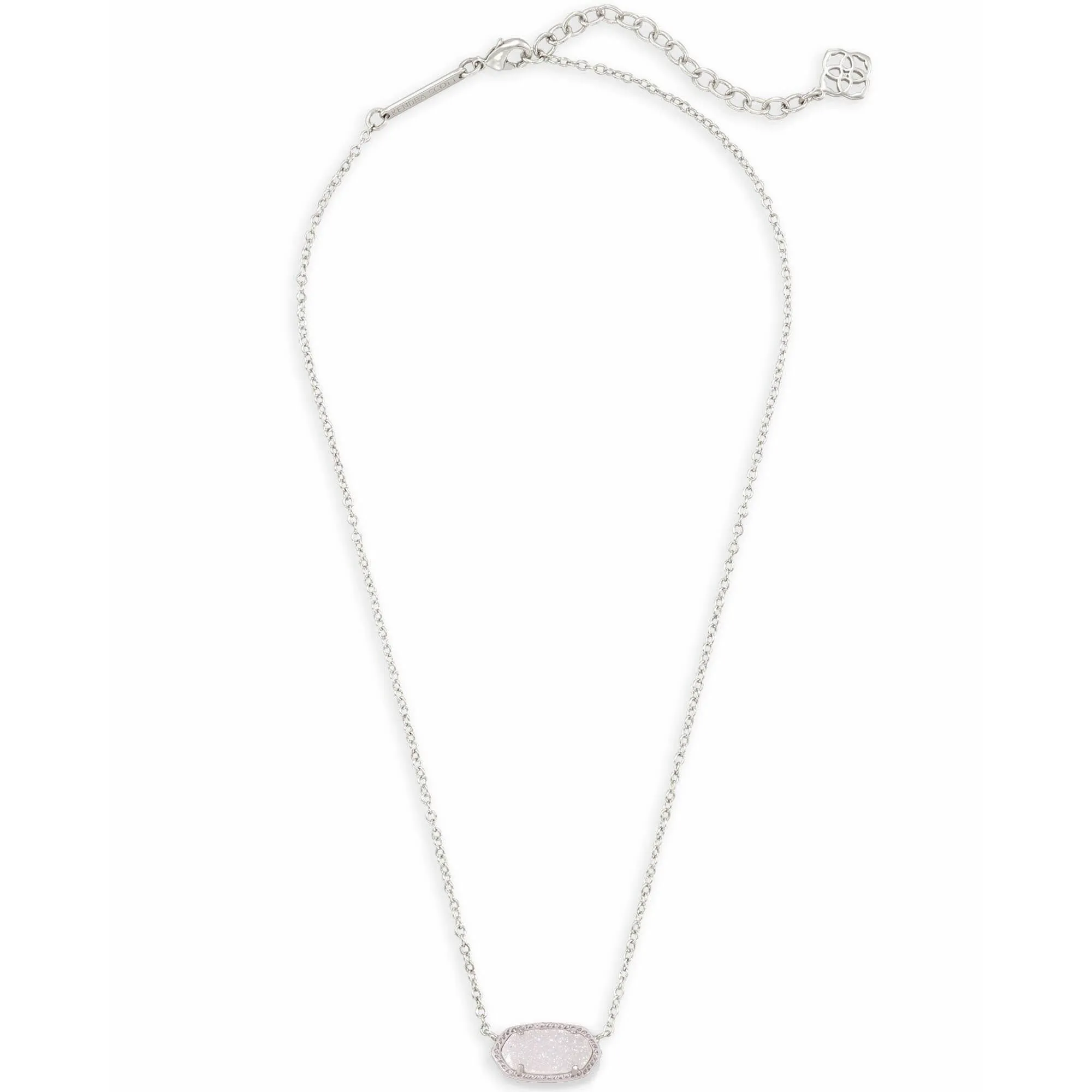 Kendra Scott Elisa Necklace in Rhodium with Iridescent Drusy