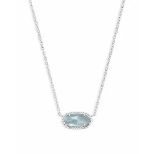 Kendra Scott Elisa Necklace in Rhodium with Light Blue Illusion