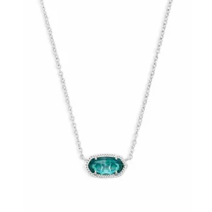 Kendra Scott Elisa Necklace in Rhodium with London Blue