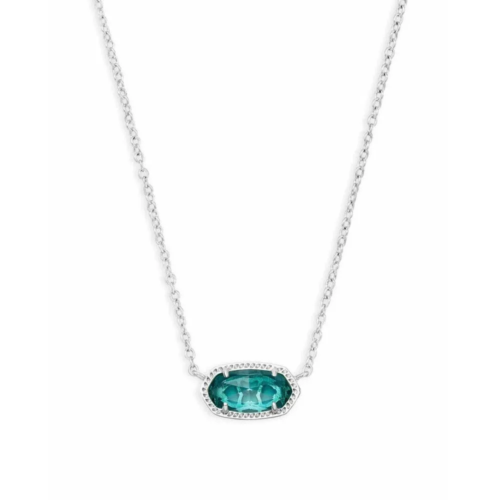 Kendra Scott Elisa Necklace in Rhodium with London Blue