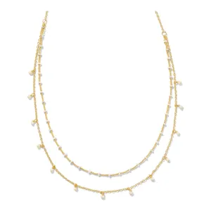 Kendra Scott Eve Gold Multi Strand Necklace in White Mix