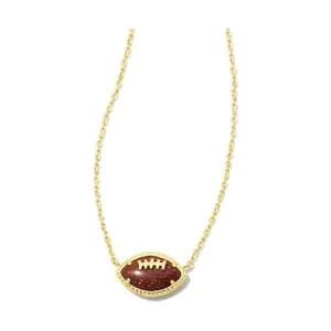 Kendra Scott Football Necklace in Orange Goldstone