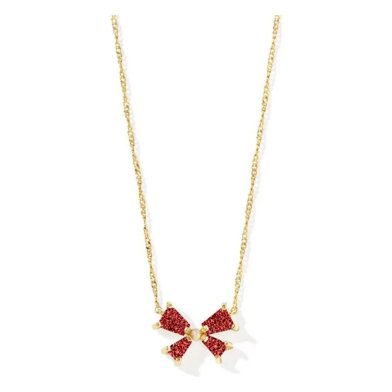 Kendra Scott Gold Blair Bow Small Drusy Pendant Necklace