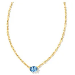 Kendra Scott Gold Cailin Necklace in Blue Violet Crystal