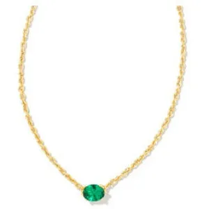 Kendra Scott Gold Cailin Necklace in Green Crystal