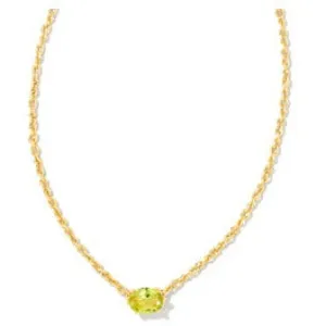 Kendra Scott Gold Cailin Necklace in Green Peridot Crystal