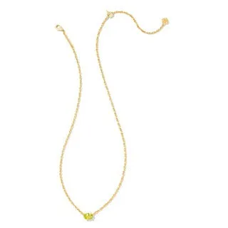 Kendra Scott Gold Cailin Necklace in Green Peridot Crystal