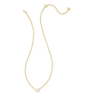 Kendra Scott Gold Cailin White Crystal Necklace