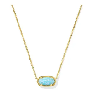 Kendra Scott Gold Elisa Necklace in Light Teal Kyocera Opal
