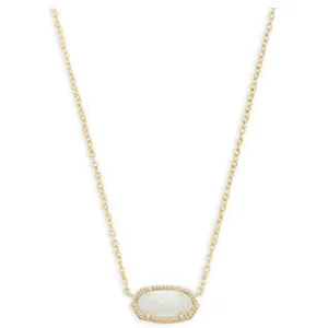 Kendra Scott Gold Elisa Necklace in White Kyocera Opal
