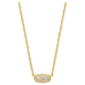 Kendra Scott Gold Grayson Necklace in White Crystal
