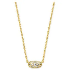 Kendra Scott Gold Grayson Necklace in White Crystal