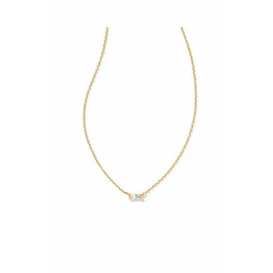 Kendra Scott Gold Juliette Necklace in White Crystal
