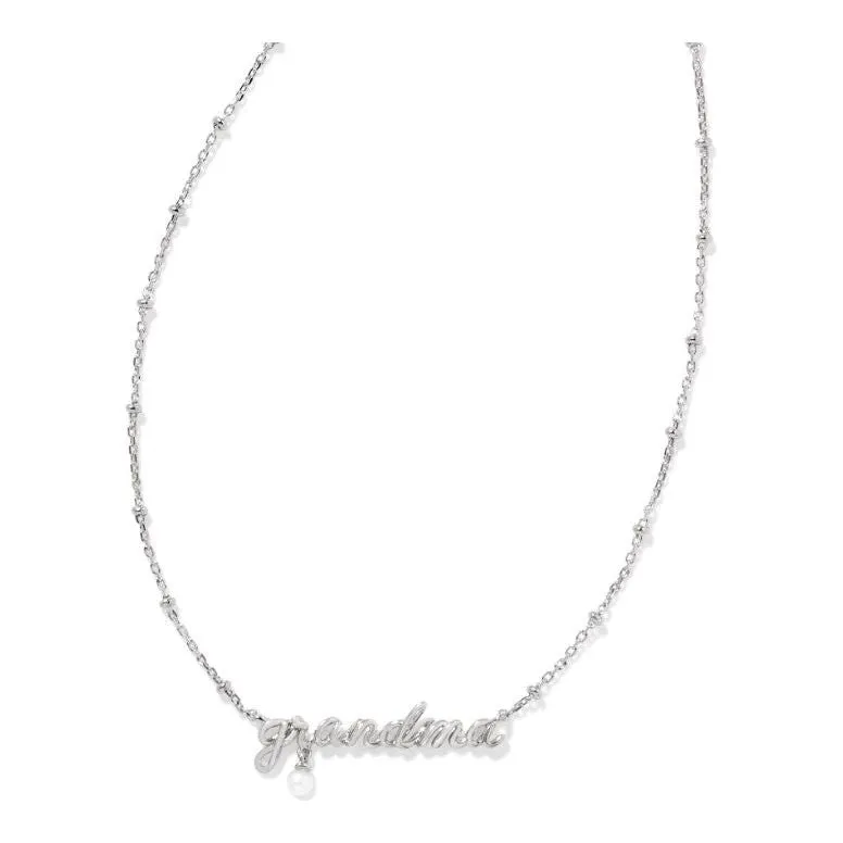 Kendra Scott Grandma Script Pendant Necklace with Pearl