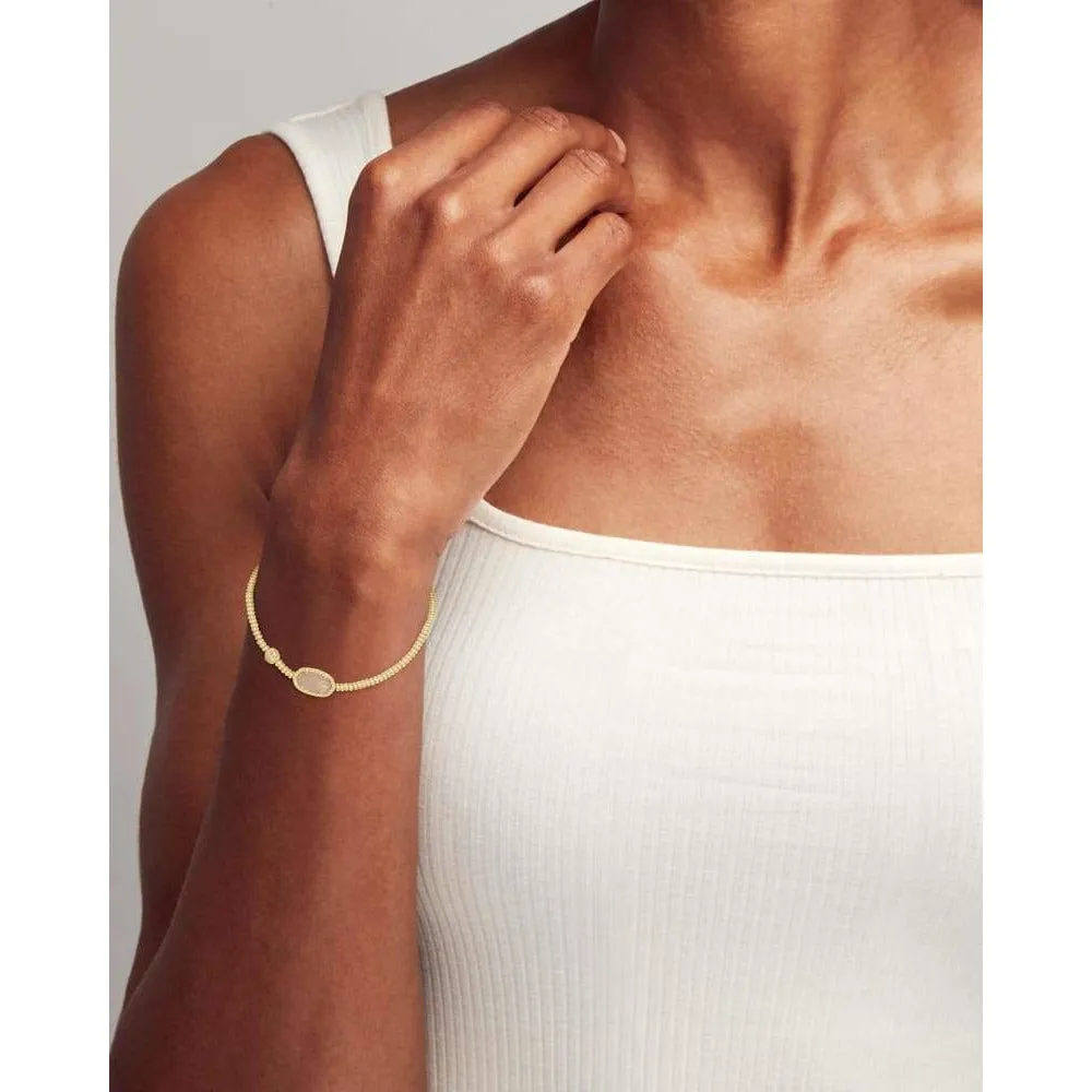 Kendra Scott Grayson Stretch Bracelet In Gold Metal with Rose Quartz