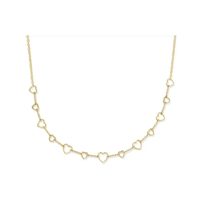 Kendra Scott Haisley Heart Strand Necklace in White Crystal