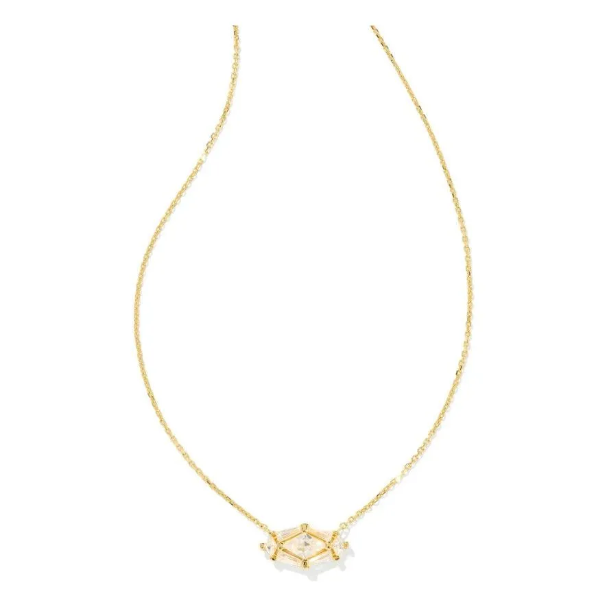 Kendra Scott Lindy Rae Elisa Gold Crystal Pendant Necklace