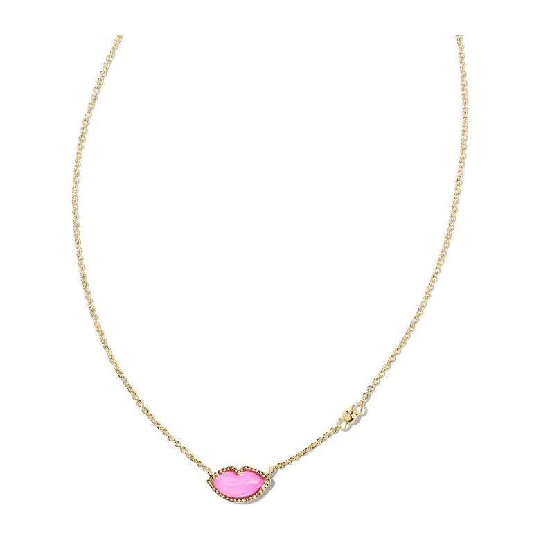 Kendra Scott Lips Pendant in Hot Pink MOP